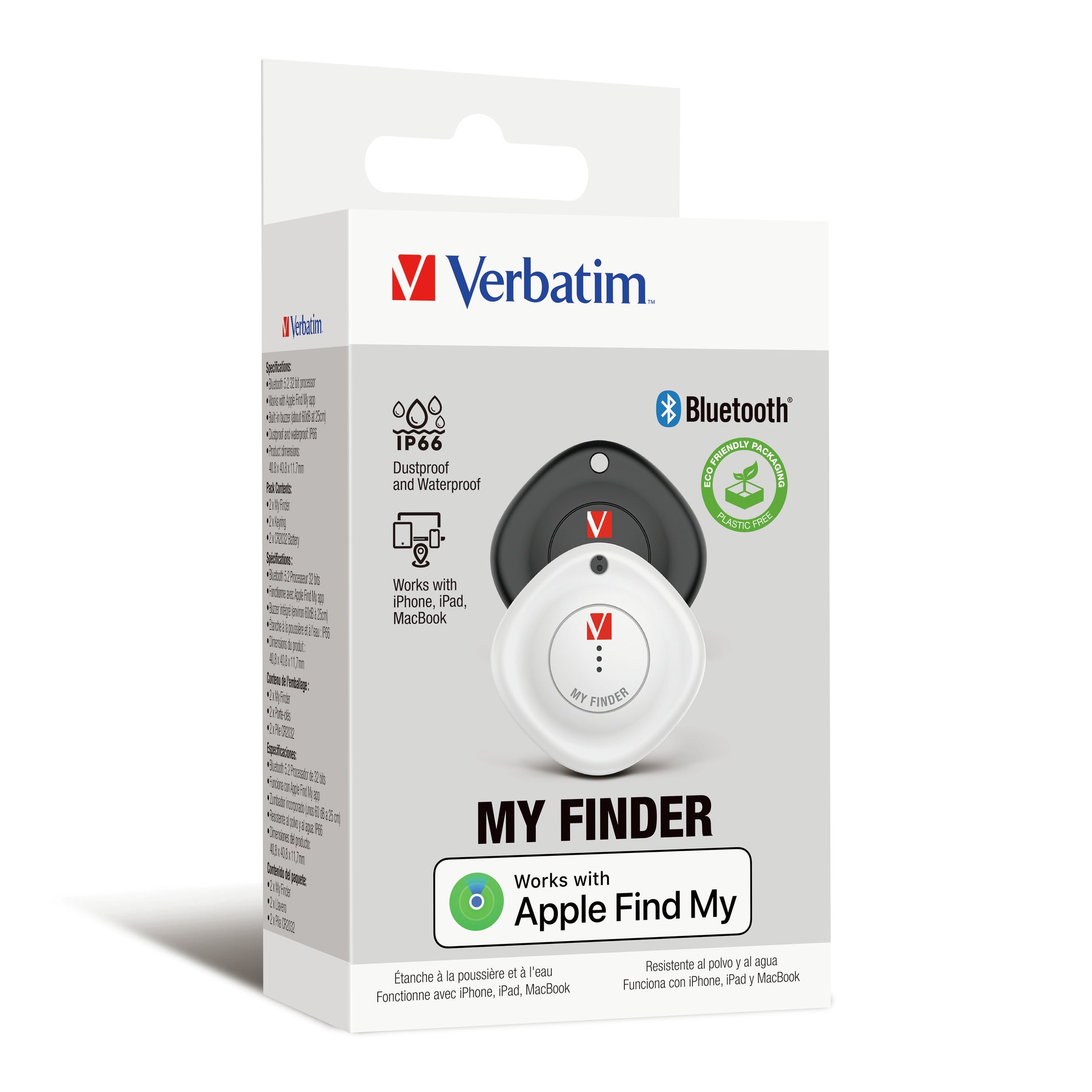 Verbatim Bluetooth-Schlüsselfinder MYF-02 – Schwarz/Weiss