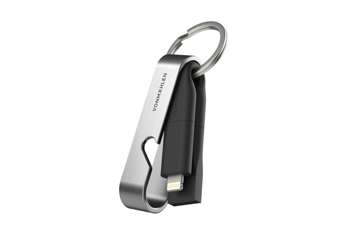 Vonmählen Multi-Kabel – 6-in-1 USB-C auf Micro-USB 0,06 m, magnetisch, Schwarz/Silber
