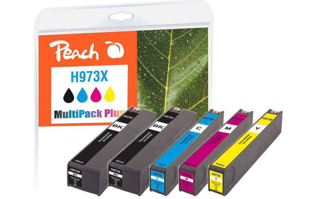 Peach Tintenpatronen-Multipack 973X, 2×219 ml + 3×110 ml, kompatibel – für HP PageWide Pro 452/477 und andere