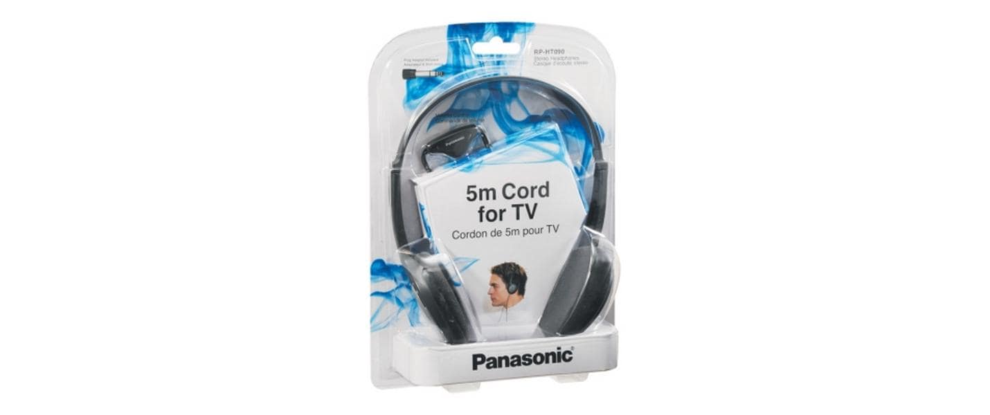 Panasonic RP-HT090E-H On-Ear Kopfhörer – Kabel, 3,5 mm Klinke, Schwarz/Grau