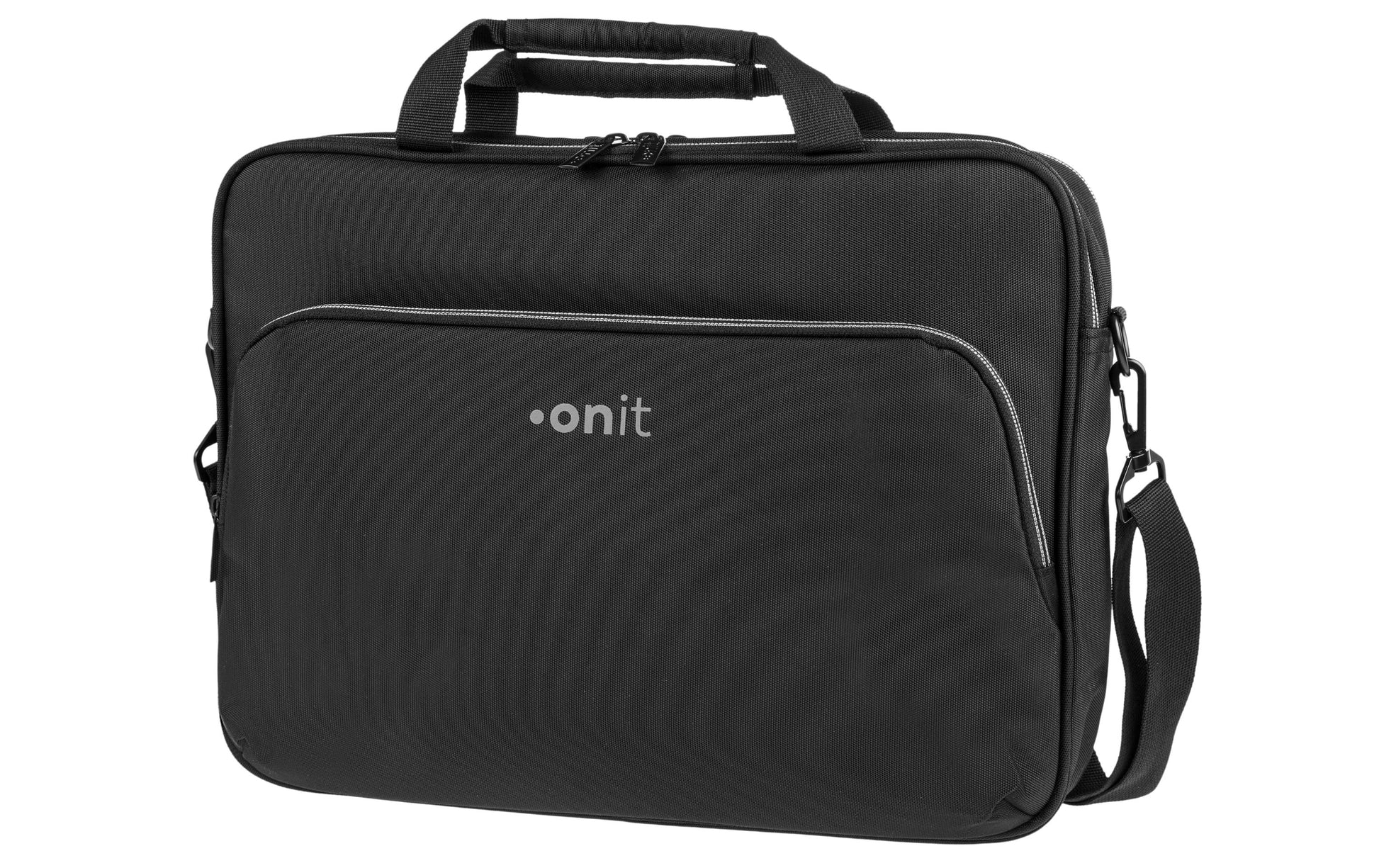 ONIT Notebook-Tasche bis 15,6" – Trolley-Band, 600D rPET – Schwarz