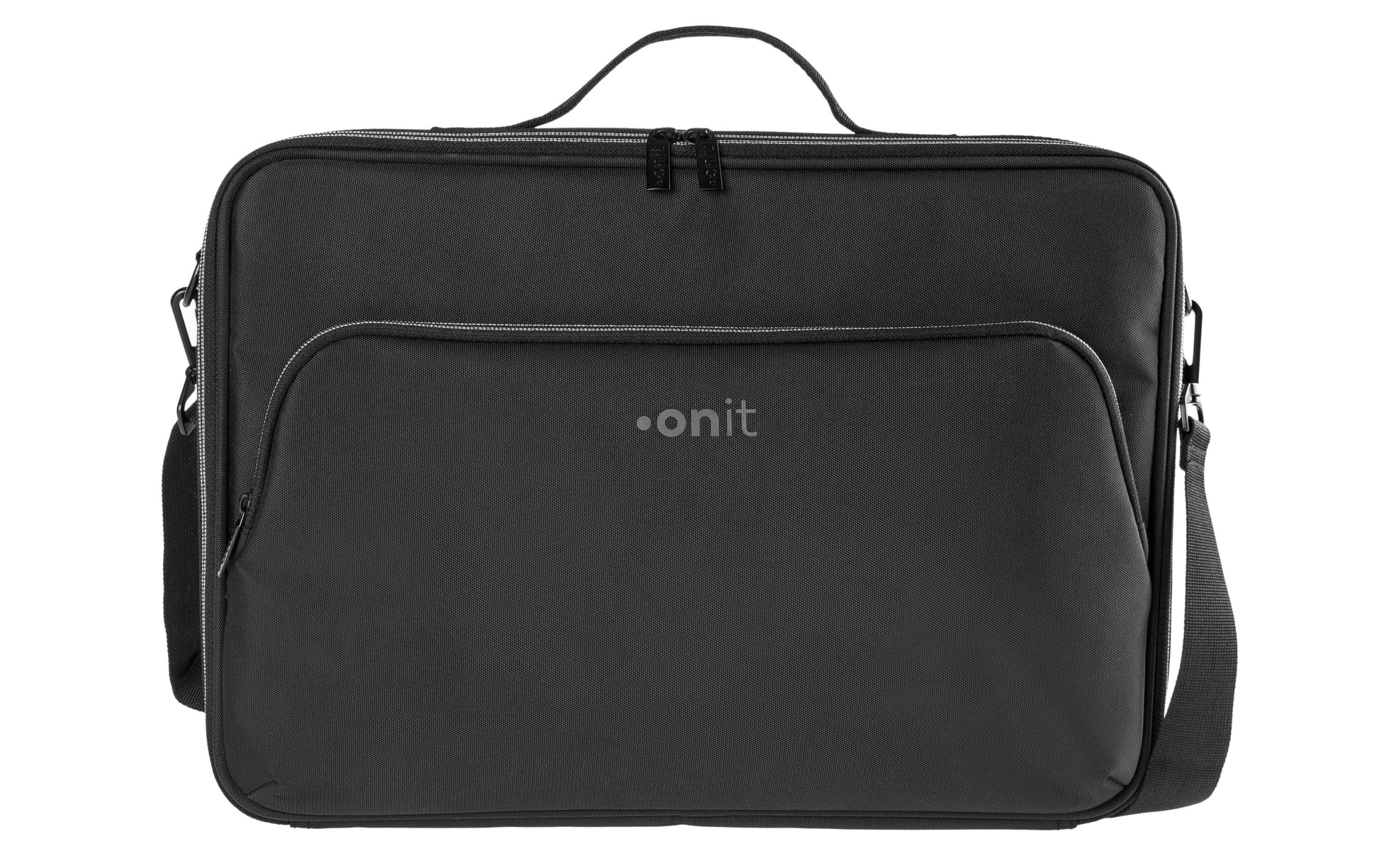 ONIT Notebook-Tasche bis 14,1" – Trolley-Band, abnehmbarer Schultergurt – Schwarz