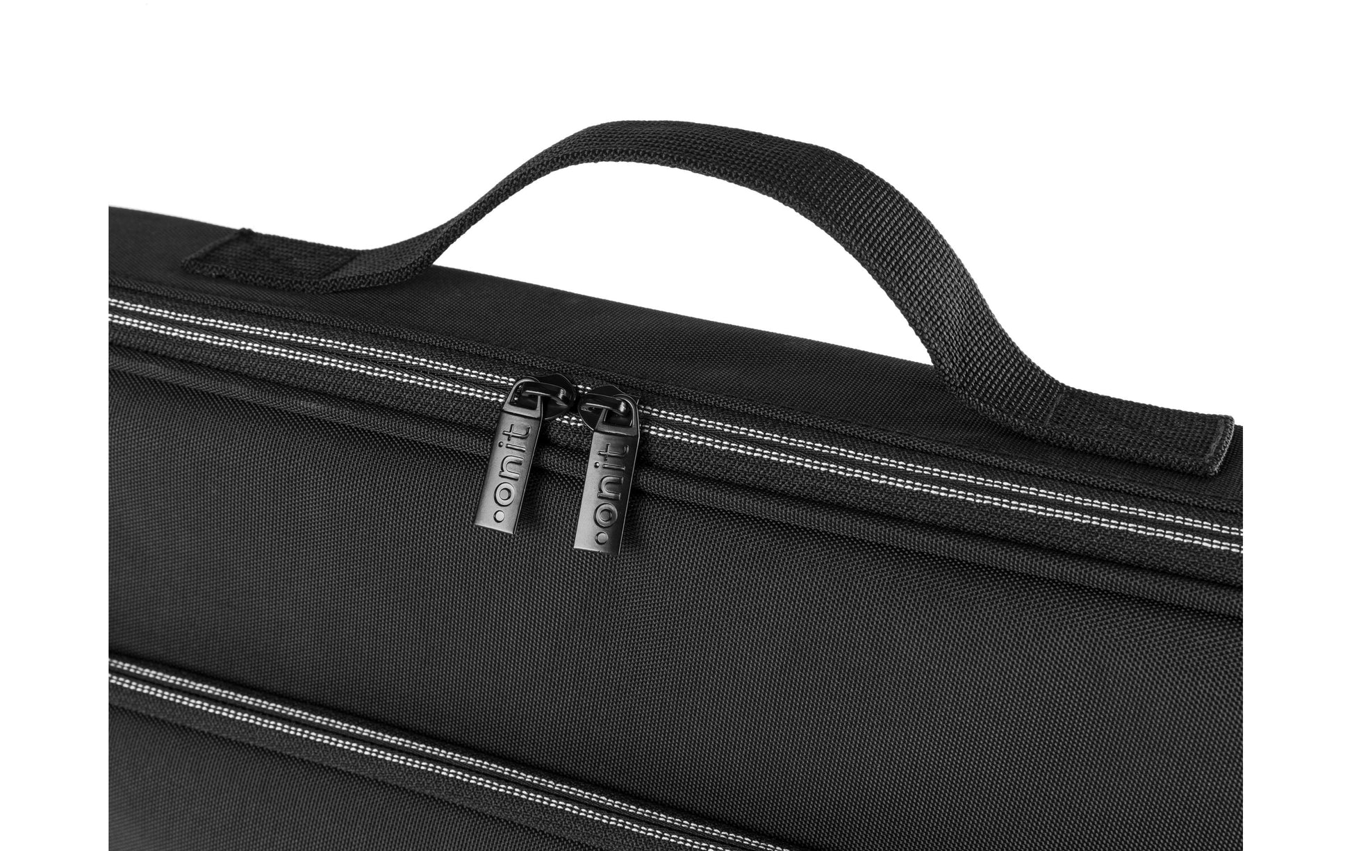 ONIT Clamshell Notebook-Tasche bis 15,6" – 600D rPET, mit Trolley-Band – Schwarz