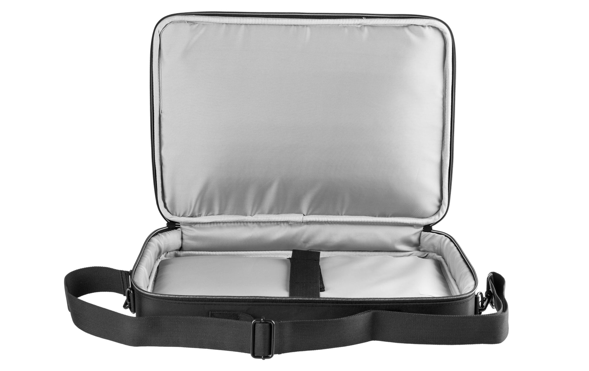 ONIT Clamshell Notebook-Tasche bis 15,6" – 600D rPET, mit Trolley-Band – Schwarz
