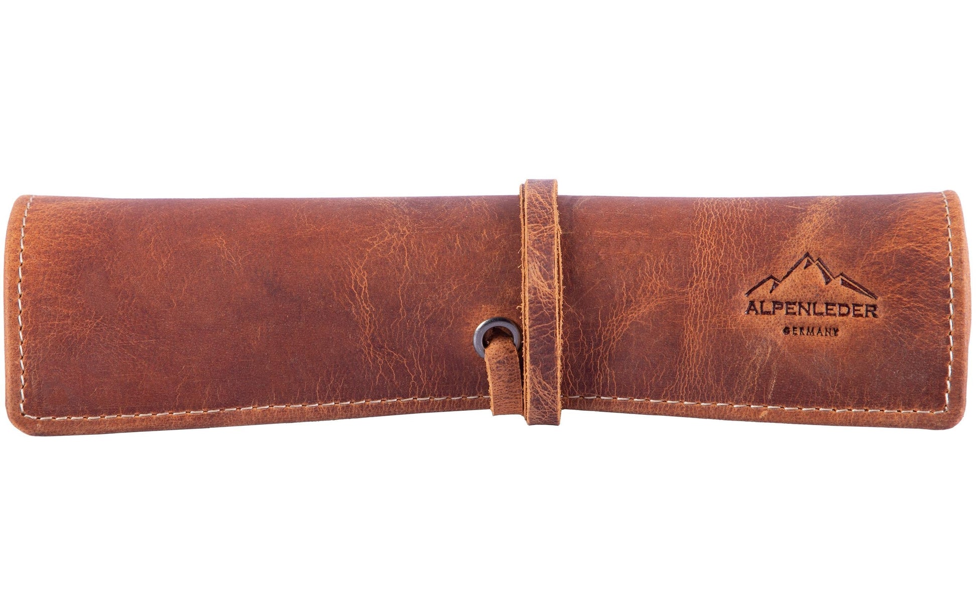 Alpenleder Etui Stifterolle, leer – braun/hellbraun – Leder