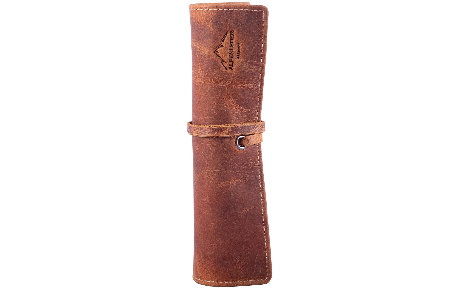 Alpenleder Etui Stifterolle, leer – braun/hellbraun – Leder