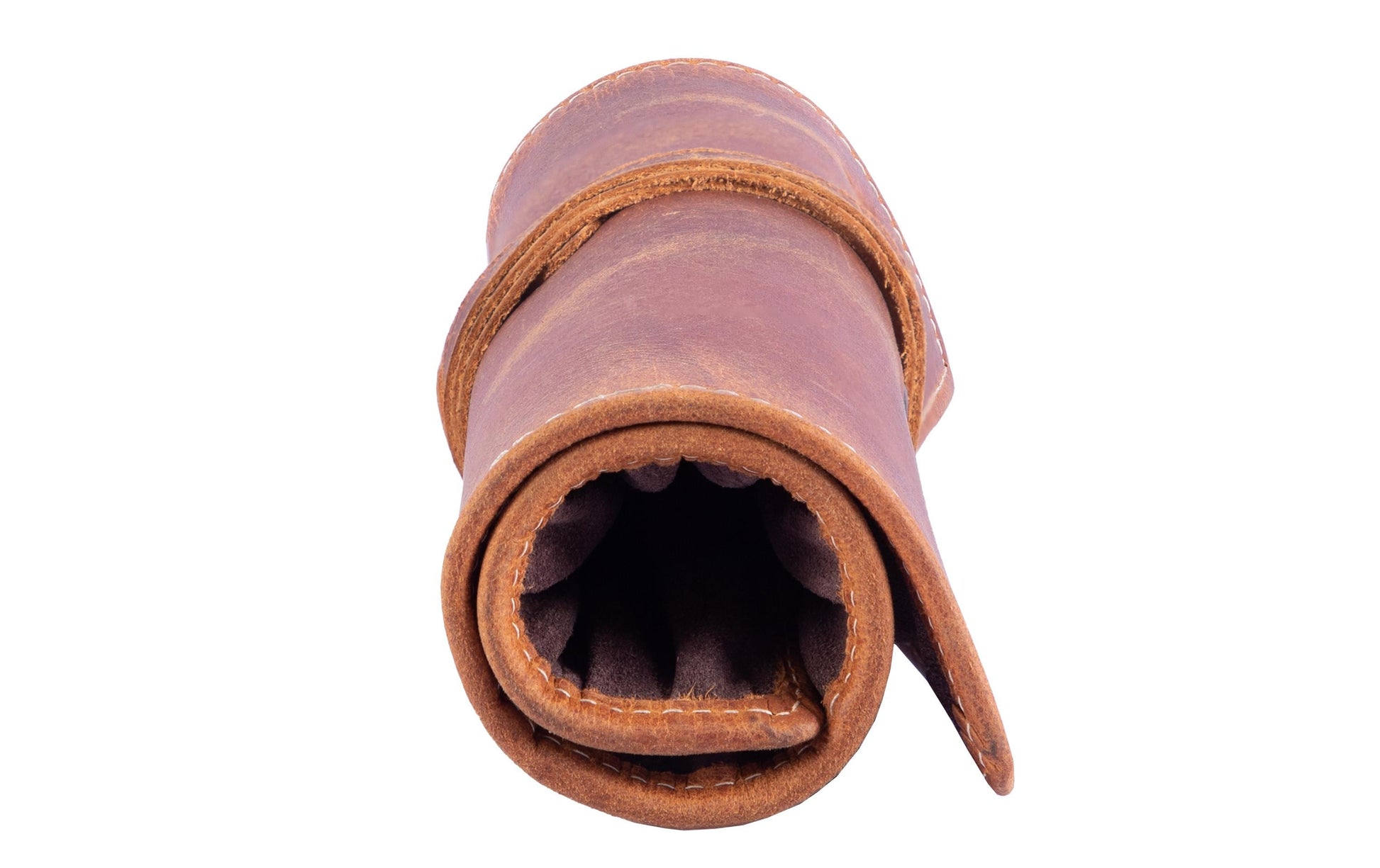 Alpenleder Etui Stifterolle, leer – braun/hellbraun – Leder
