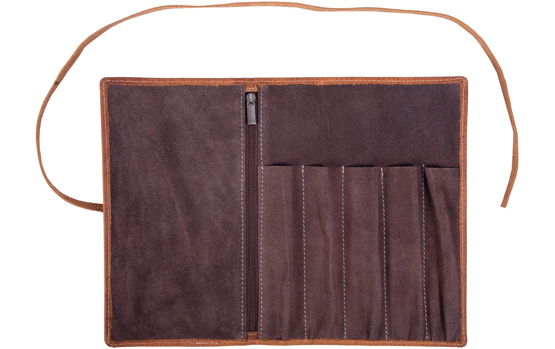 Alpenleder Etui Stifterolle, leer – braun/hellbraun – Leder