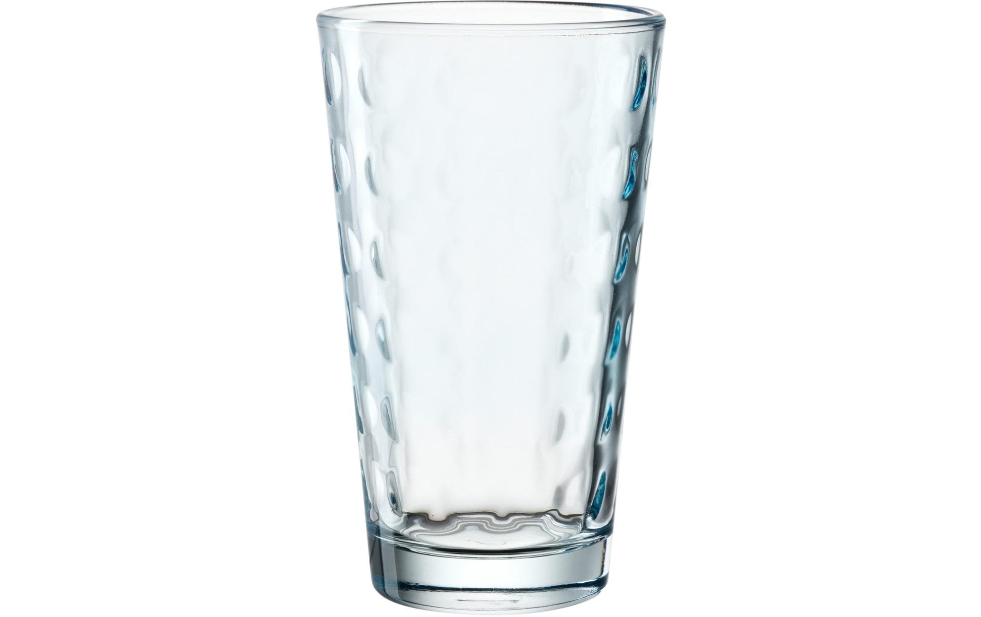 LEONARDO Trinkbecher Optic – 4er Set, 540 ml, Ø 9,0 cm, Glas, Hellblau, spülmaschinenfest