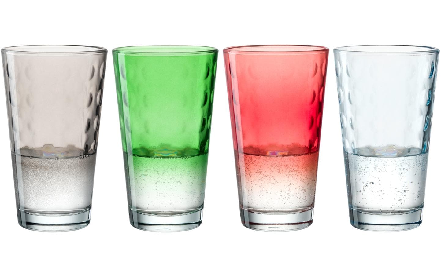 LEONARDO Trinkglas – 4er Set, 540 ml, Ø 9,0 cm, H 16,0 cm, Glas, Mehrfarbig, spülmaschinenfest
