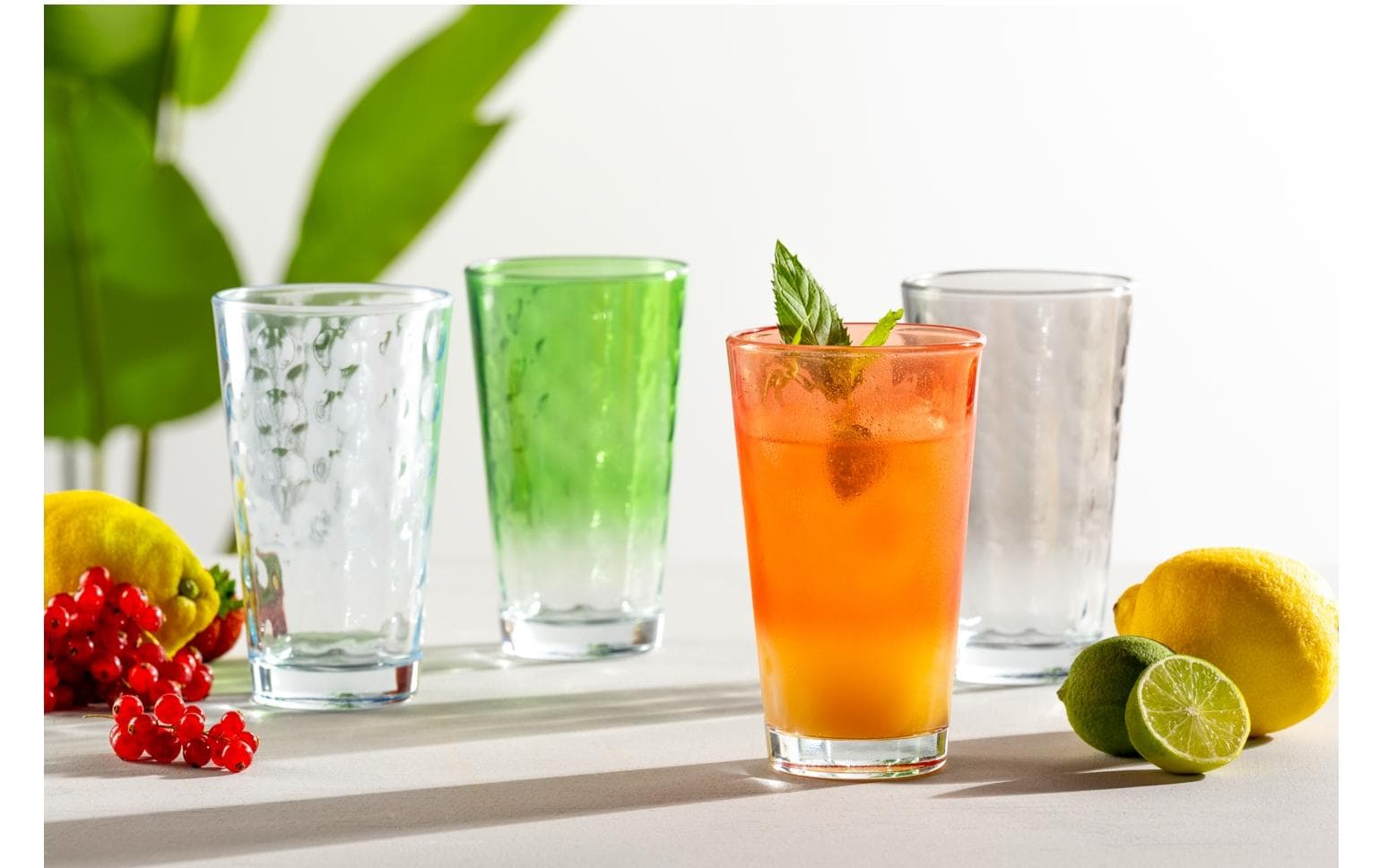 LEONARDO Trinkglas – 4er Set, 540 ml, Ø 9,0 cm, H 16,0 cm, Glas, Mehrfarbig, spülmaschinenfest