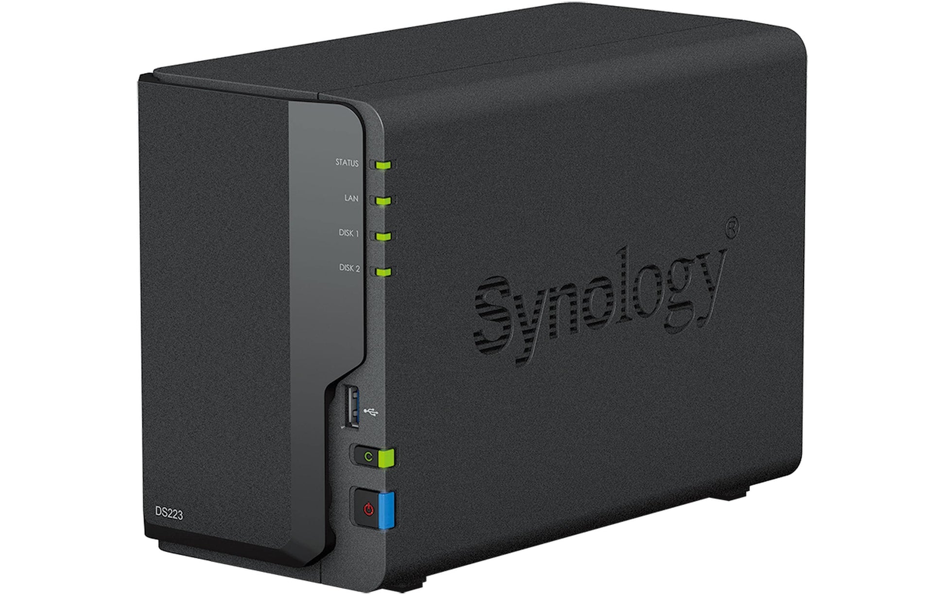 Synology DS223 – 2-Bay Desktop NAS – Realtek RTD1619B, 2 GB RAM, 1GbE, DSM, 4 TB HDD vorinstalliert