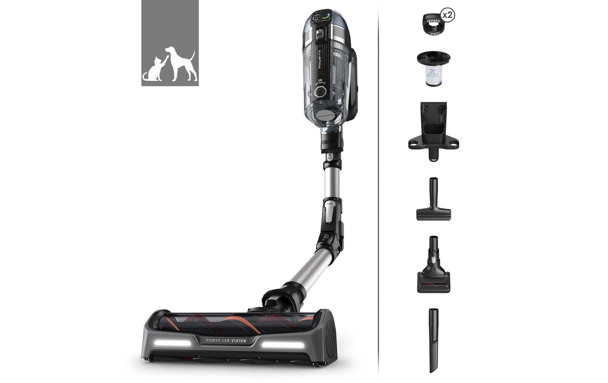 Rowenta Akkustaubsauger X-Force Flex 14.60 Auto Animal – 0,9 l, Akkubetrieb, 4 Stufen, 32,4 V