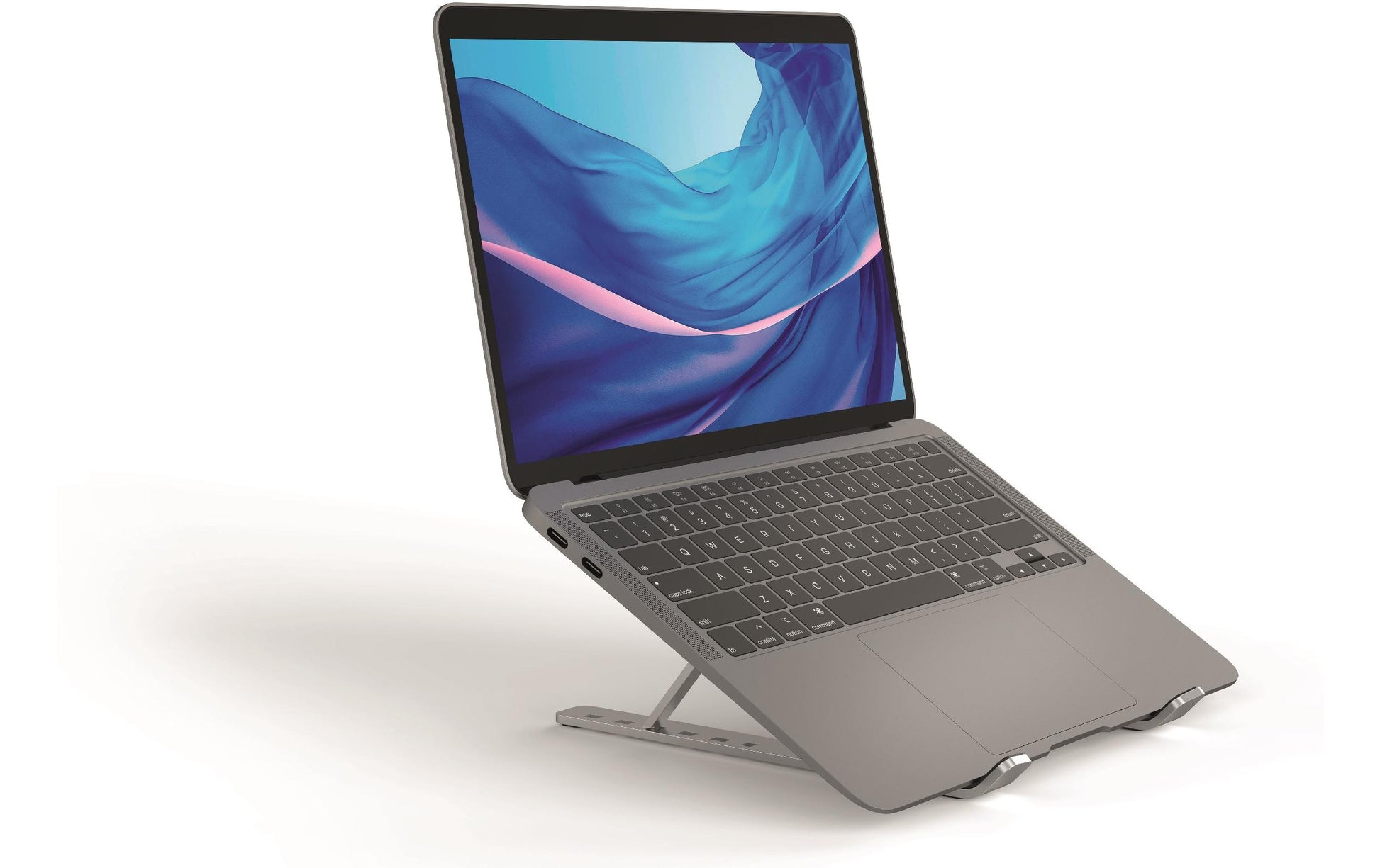 Durable Tablet-/Notebookhalter – für Notebooks und Tablets bis 15", Aluminium, Silber Metallic