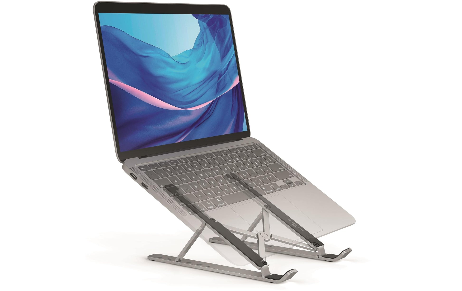 Durable Tablet-/Notebookhalter – für Notebooks und Tablets bis 15", Aluminium, Silber Metallic