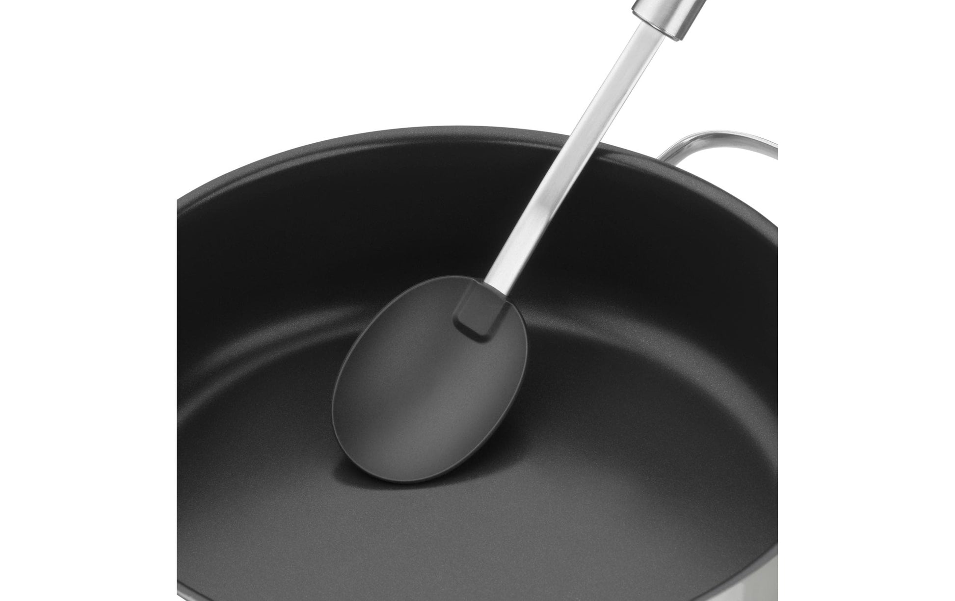 Silit Servierlöffel 34 cm, Kunststoff/Edelstahl (Griff 18/10), Schwarz/Silber, spülmaschinenfest, Aufhänger