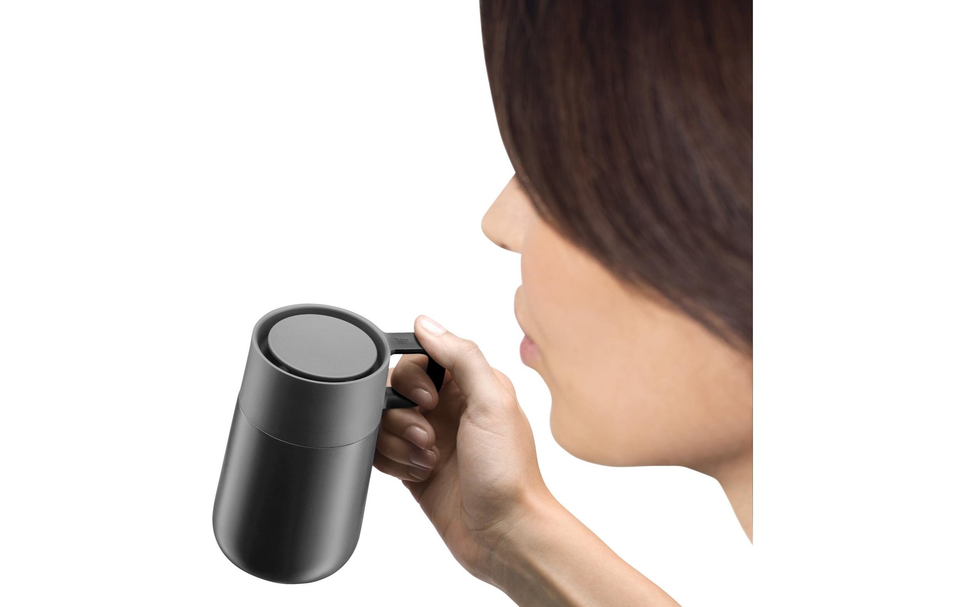 WMF Thermobecher Impulse – 300 ml, Ø 7,8 cm, Edelstahl 18/10/Kunststoff, mit Klappdeckel, vakuumisoliert