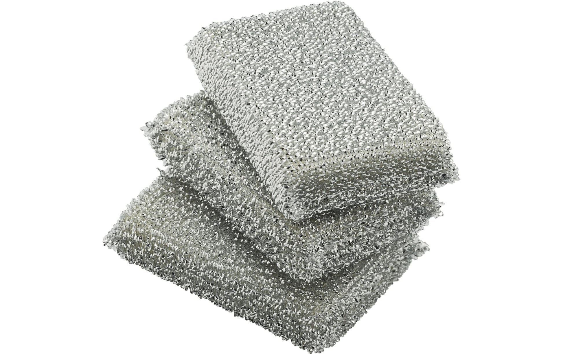 WMF Scheuerschwamm – Lurex, Rechteckig, für Keramik, 12 × 7 × 3 cm, Silber, 3 Stk.