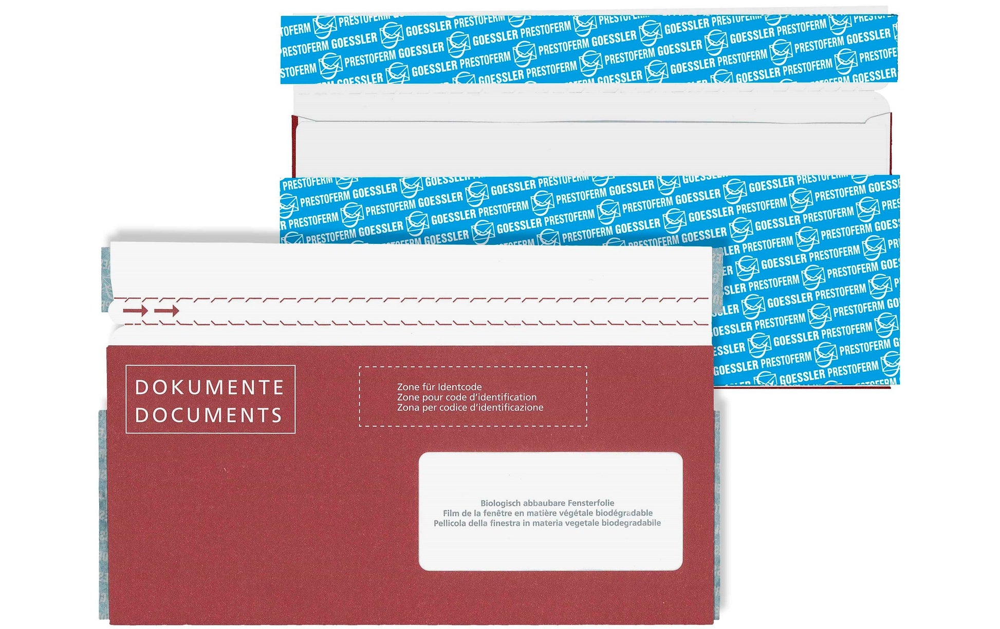 Goessler Dokumententasche C6/5, Fenster rechts, selbstklebend, Papier, rot – 250 Stk.