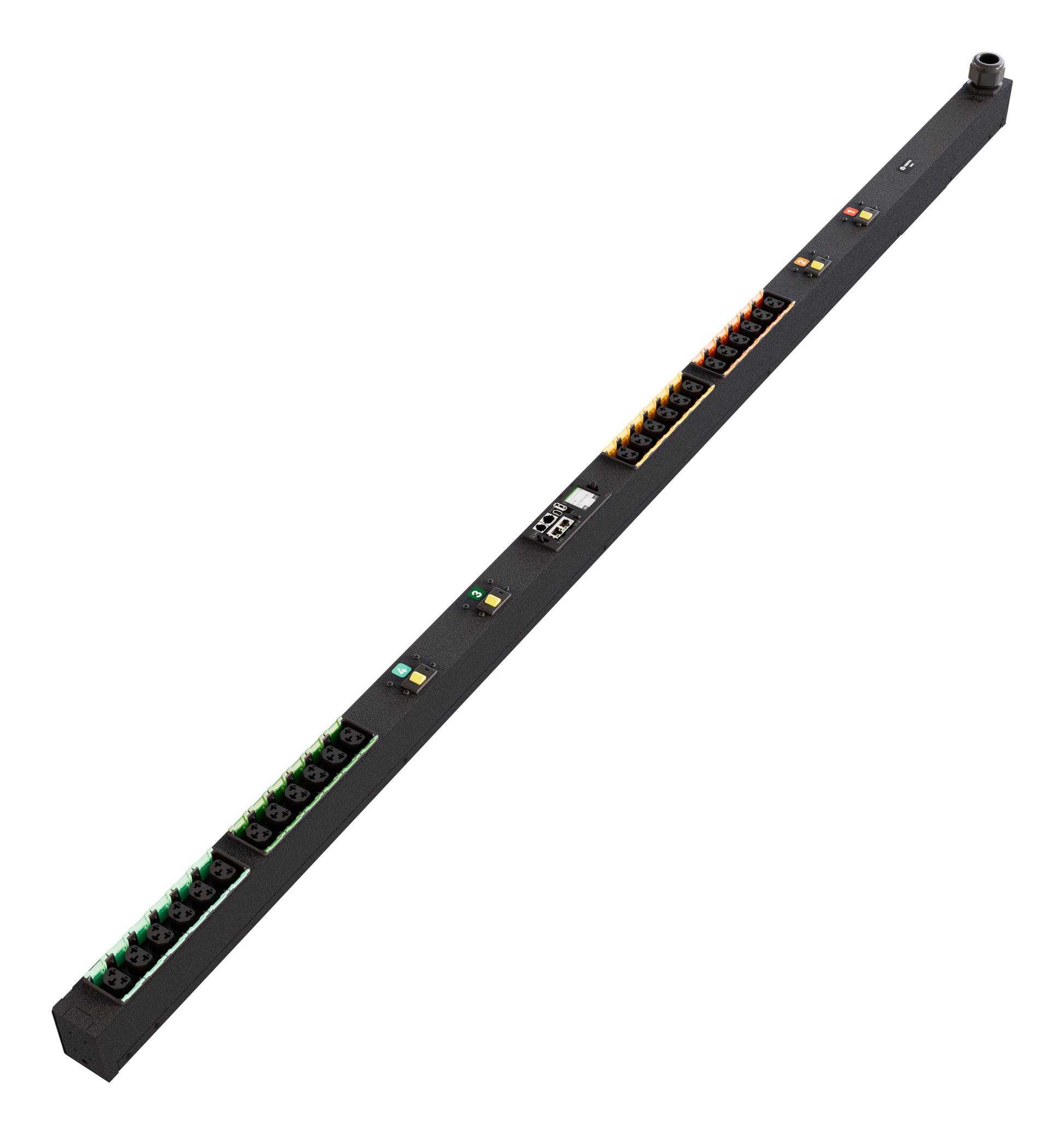 Vertiv PowerIT VP4U60A1 Rack-PDU (überwacht) 63 A, 240 V, 14400 W – C13/C19×24 – 0U senkrecht – schwarz