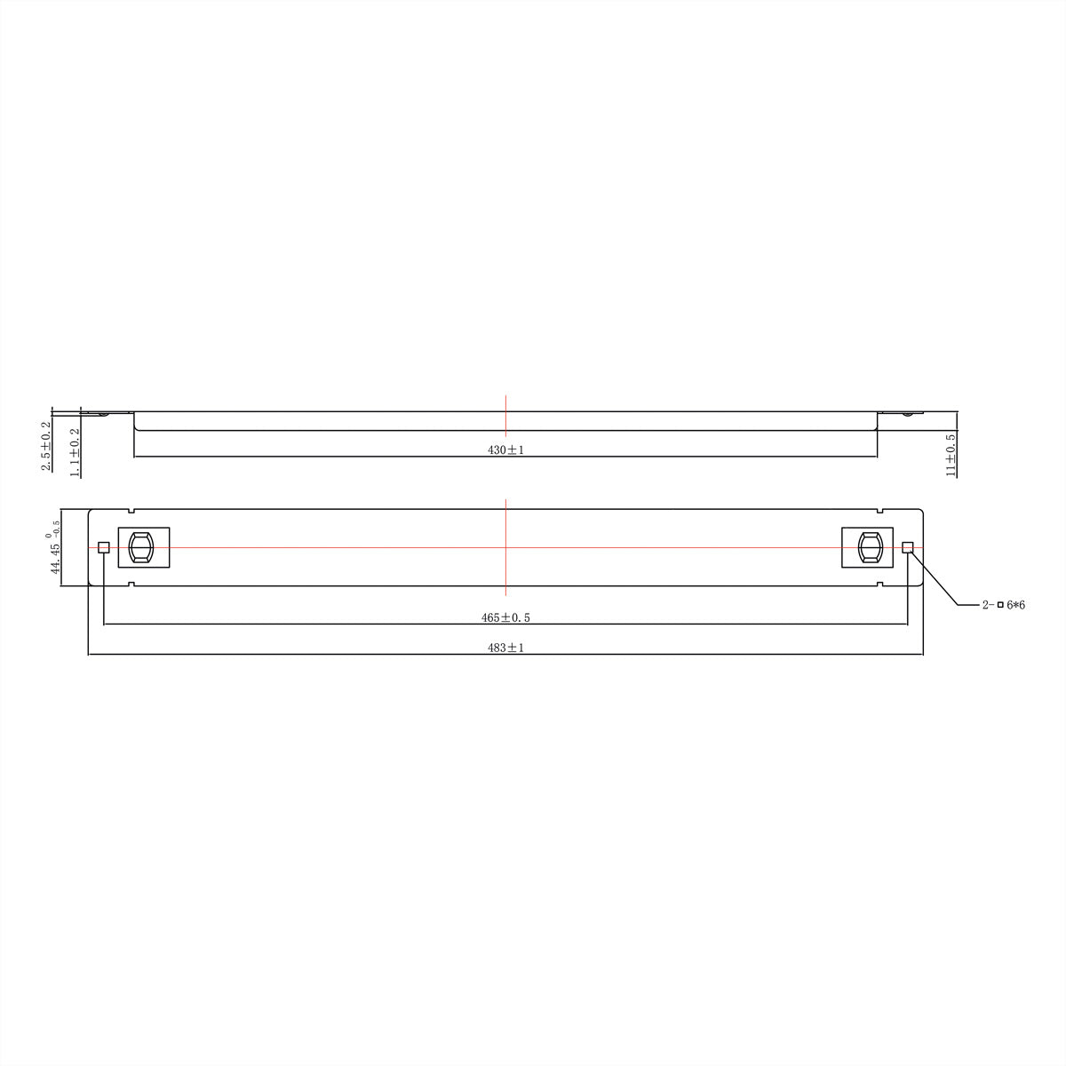 ROLINE 19"-Blindblende, 1 HE, 483×11×44 mm – schwarz