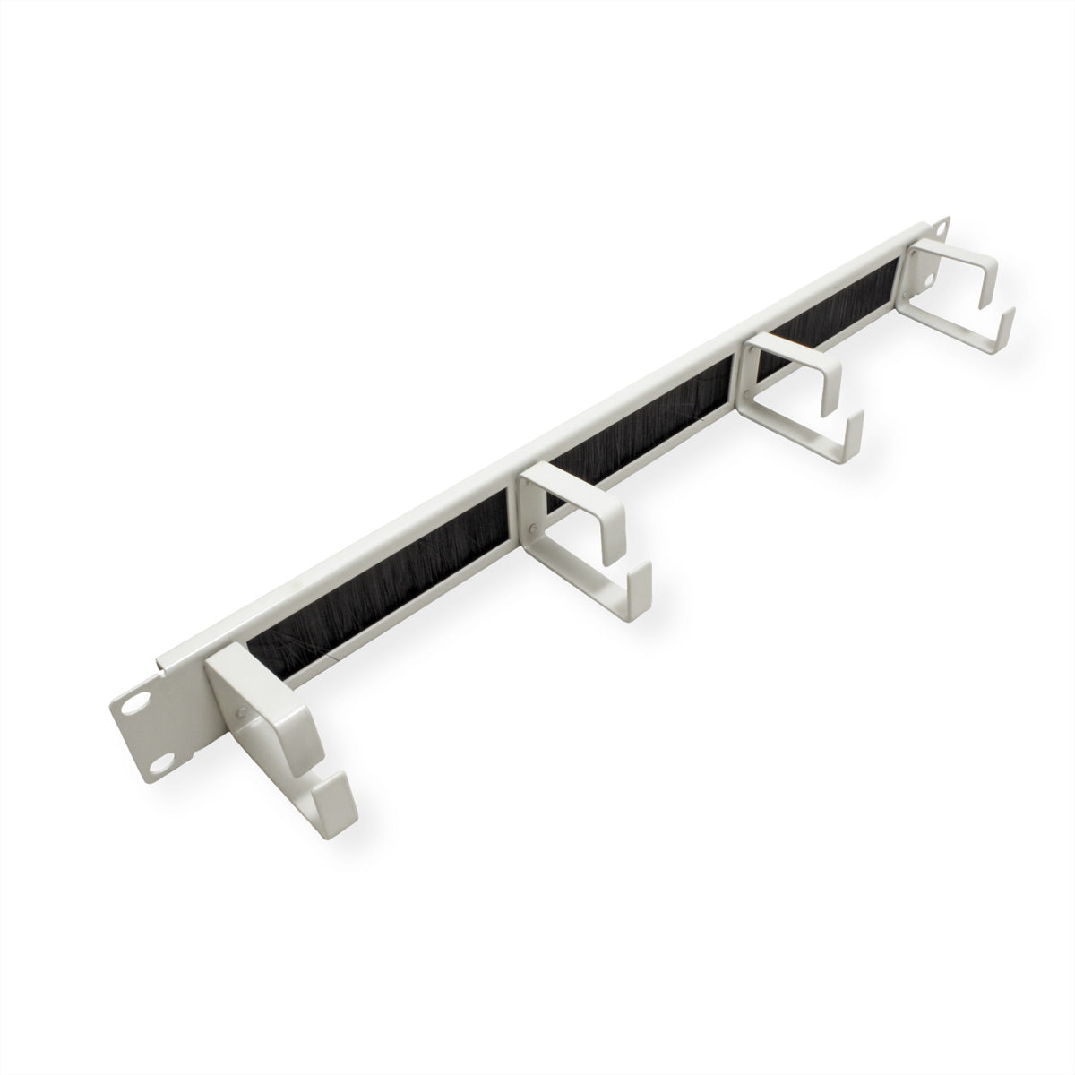 ROLINE 19" Rangierpanel 1U, 4× Kabelösen Typ G, Bürstendichtung, 483×72×44 mm – Grau