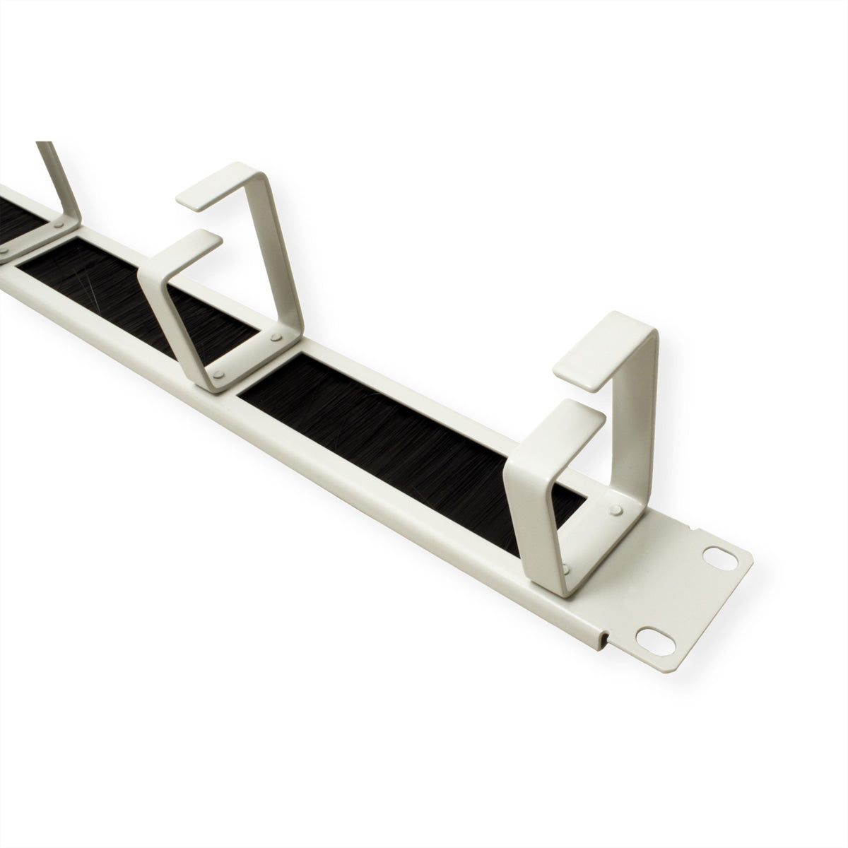 ROLINE 19" Rangierpanel 1U, 4× Kabelösen Typ G, Bürstendichtung, 483×72×44 mm – Grau