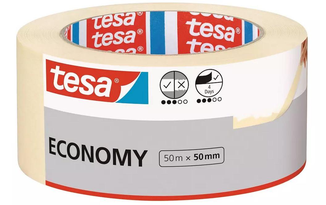 TESA Spezial-Abdeckband, beige – 50 mm × 50 m, Papier, innen, 6 Rollen