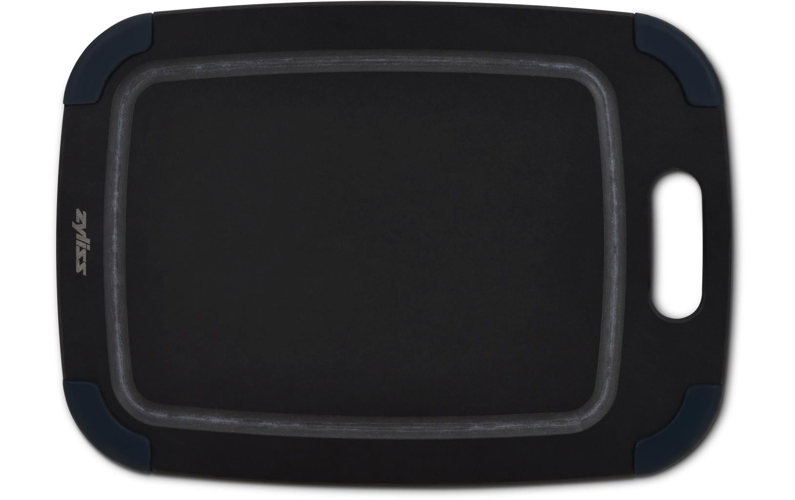 Zyliss Schneidebrett 21,5 × 29,8 × 0,6 cm, Holz (MDF), Schwarz, mit Griff, spülmaschinenfest
