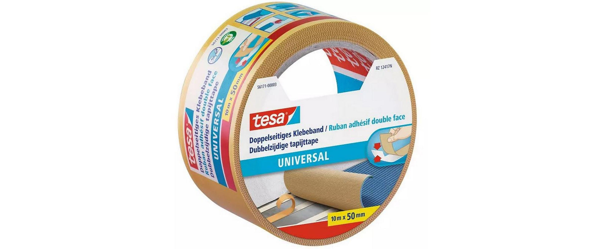 TESA Montageband – 50 mm × 10 m, braun, für den Innenbereich