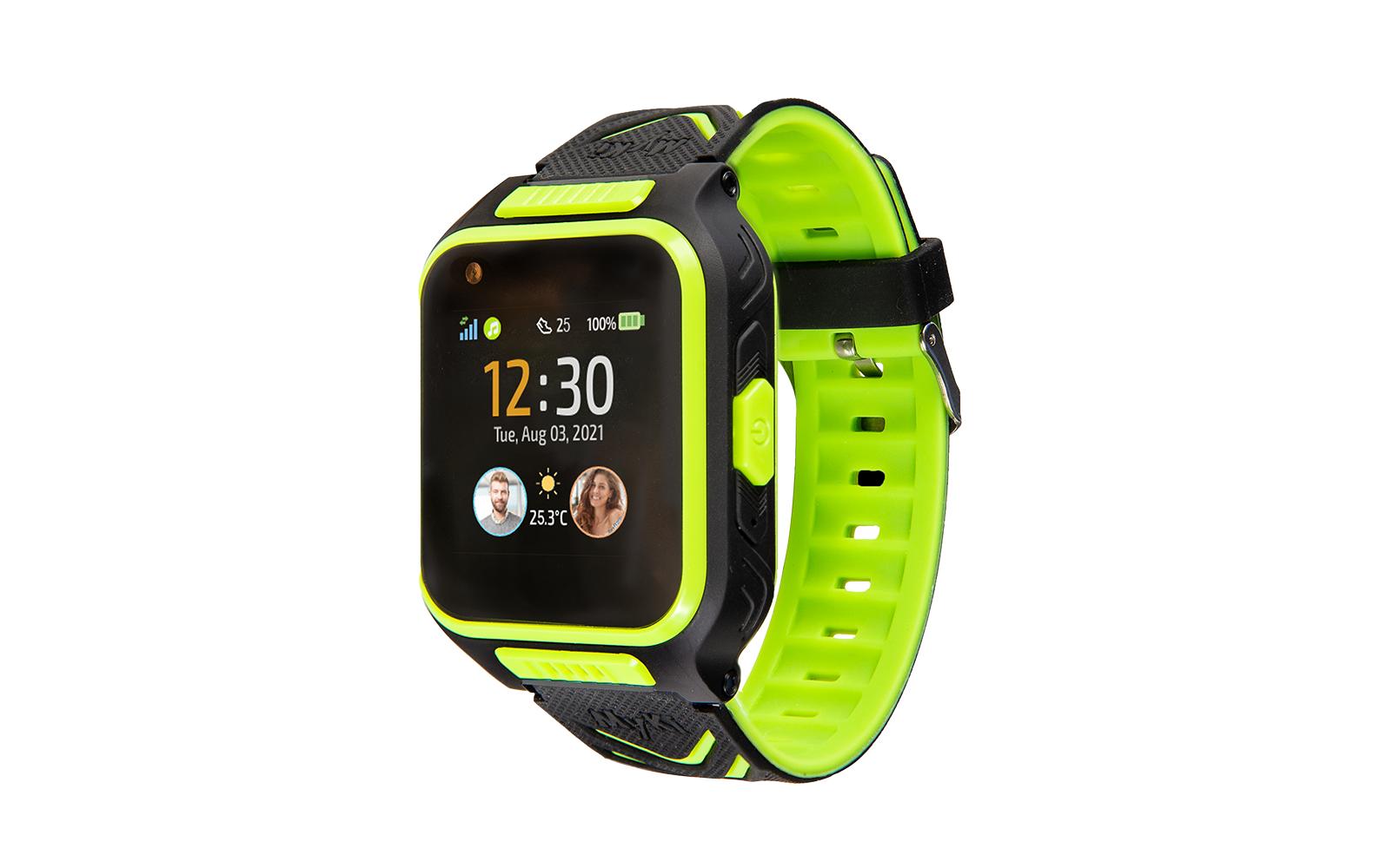MyKi 4 – Kinder-Smartwatch – 41 mm, LTE + GPS, Schwarz/Grün