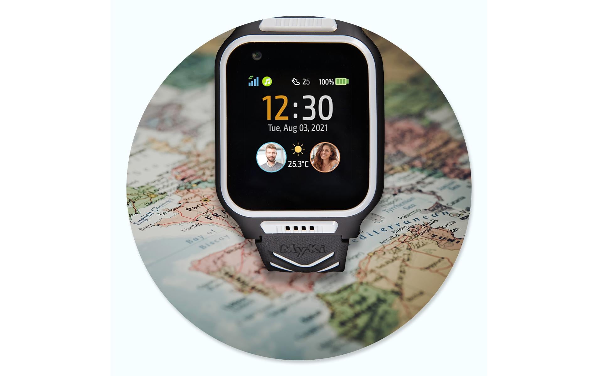 MyKi 4 – Kinder-Smartwatch – 41 mm, LTE + GPS, Schwarz/Grün