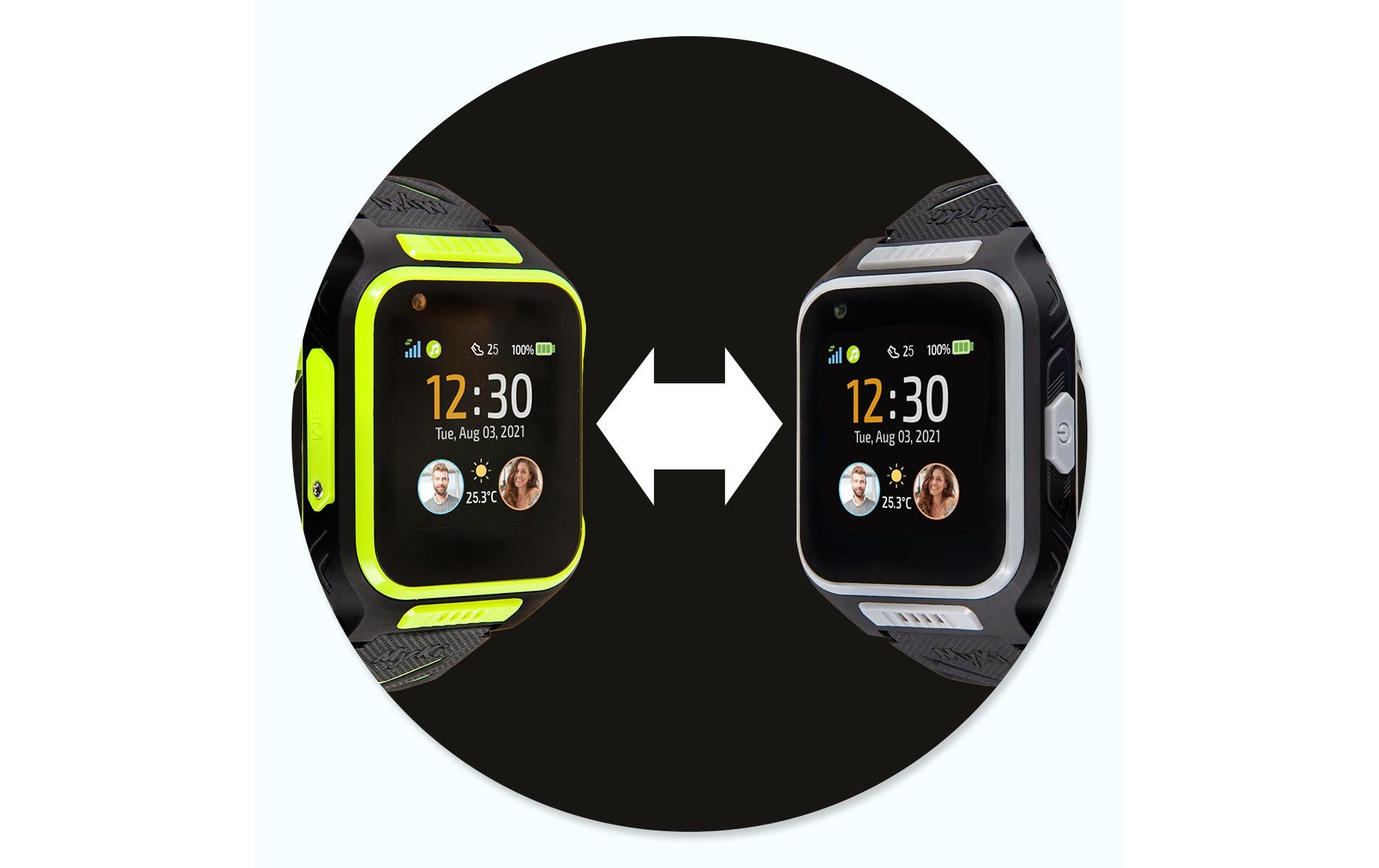 MyKi 4 – Kinder-Smartwatch – 41 mm, LTE + GPS, Schwarz/Grün