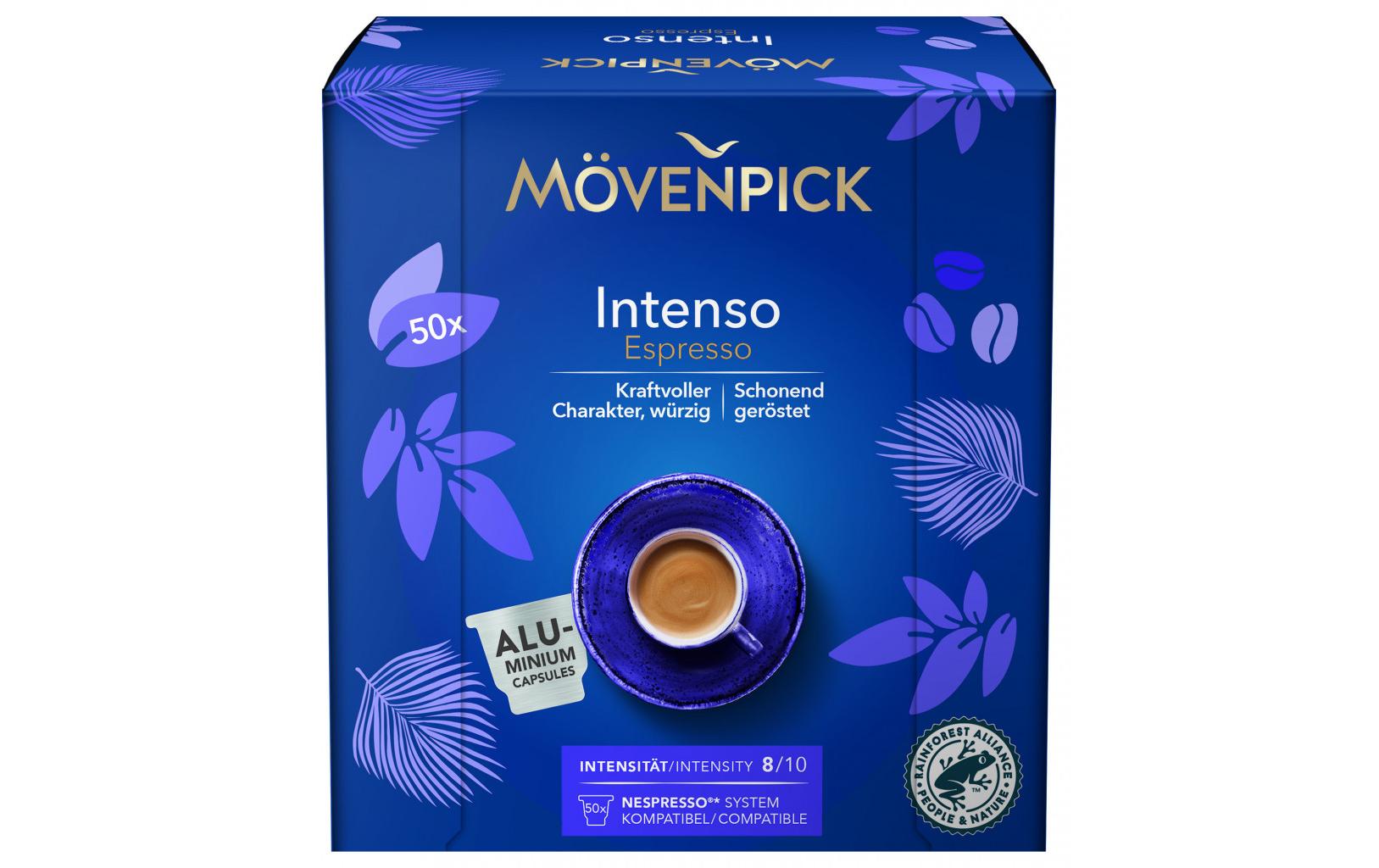 Mövenpick Intenso – Kapseln für Nespresso – Espresso, Intensität 8, 50 Kapseln