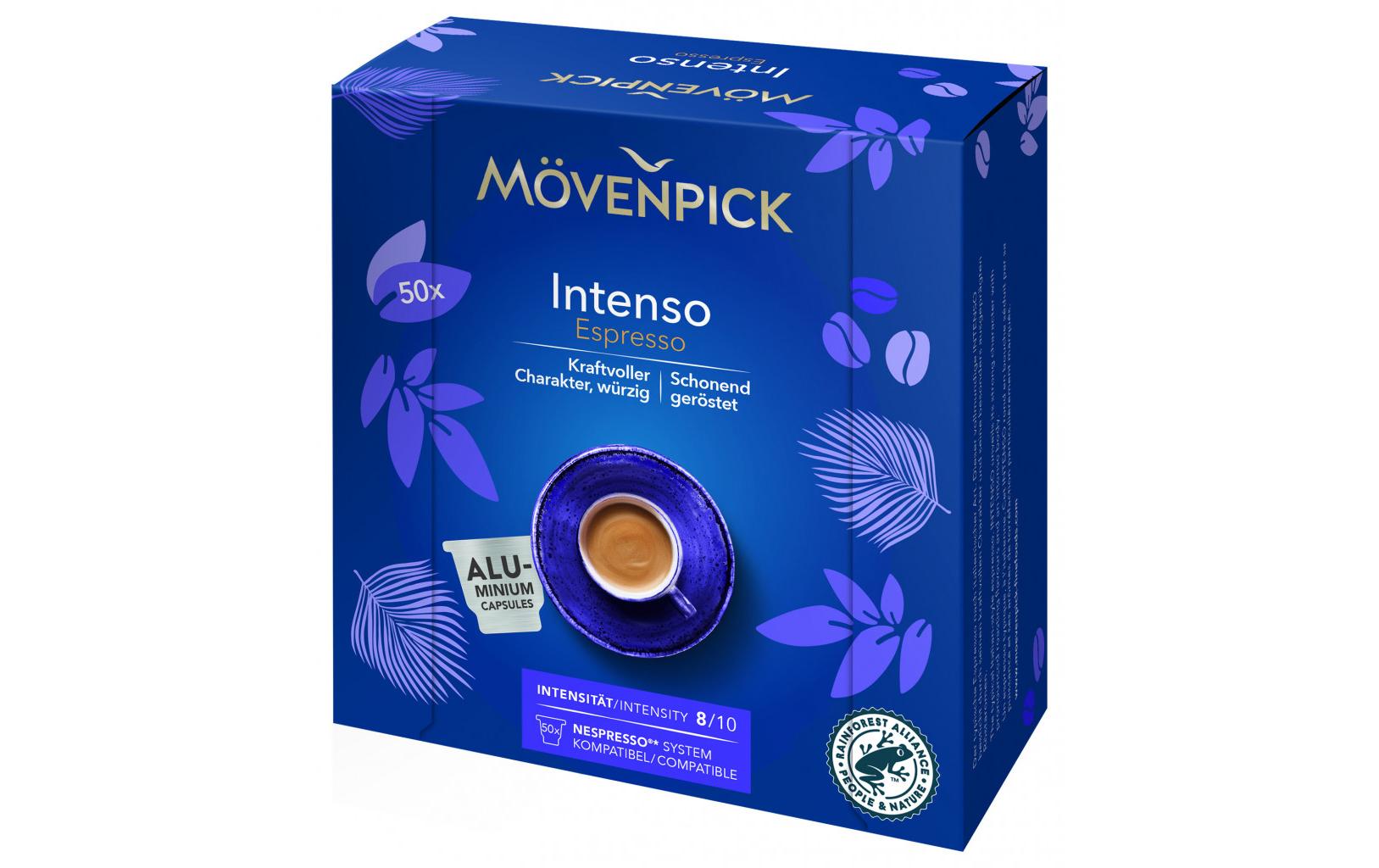 Mövenpick Intenso – Kapseln für Nespresso – Espresso, Intensität 8, 50 Kapseln