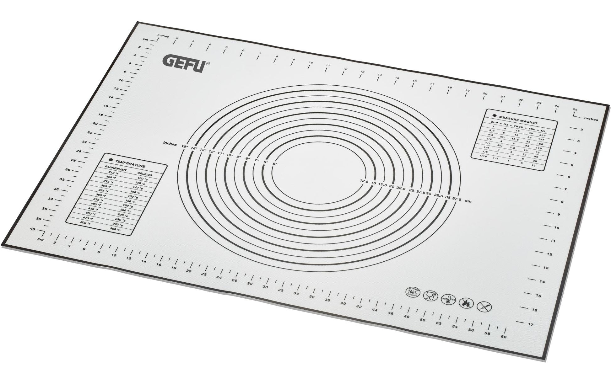 GEFU Backmatte 50 × 70 × 0.0 cm, Silikon, Weiss