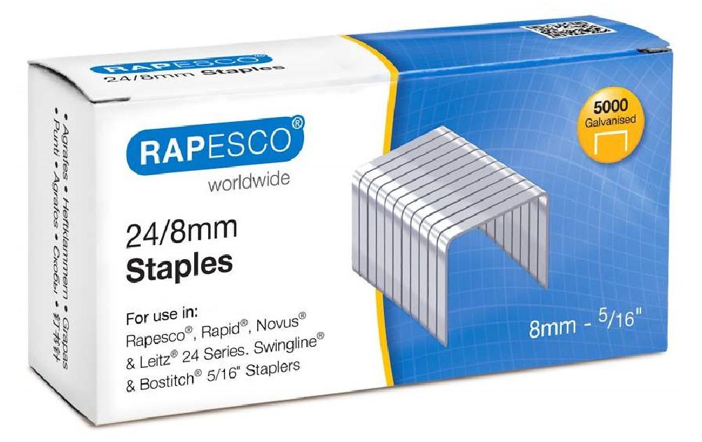 Rapesco Heftklammern – 24/8, 5'000 Stück, Stahl