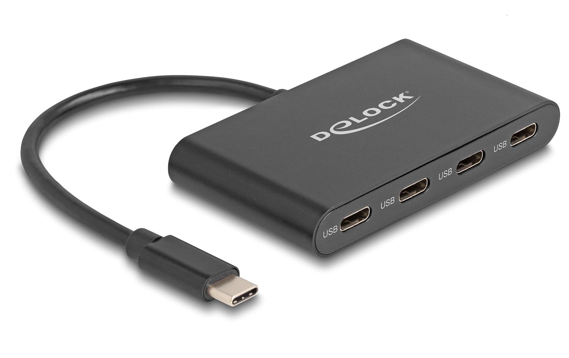 DeLOCK USB-Hub – 4× USB-C, 10 Gbit/s, für Windows/Mac/Linux