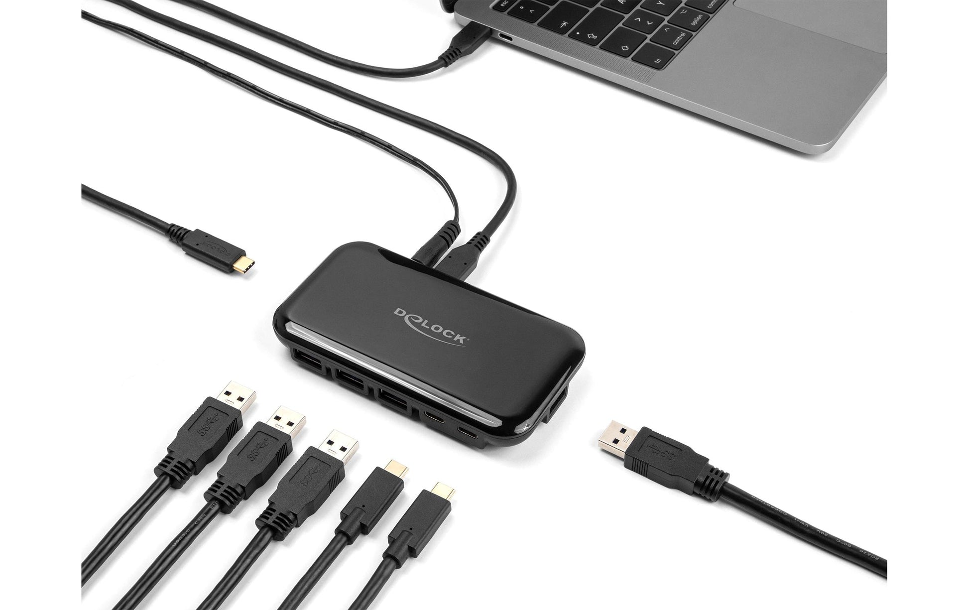 DeLOCK USB-Hub – USB-C, 4× USB-A, 3× USB-C, für Windows/Mac/iOS