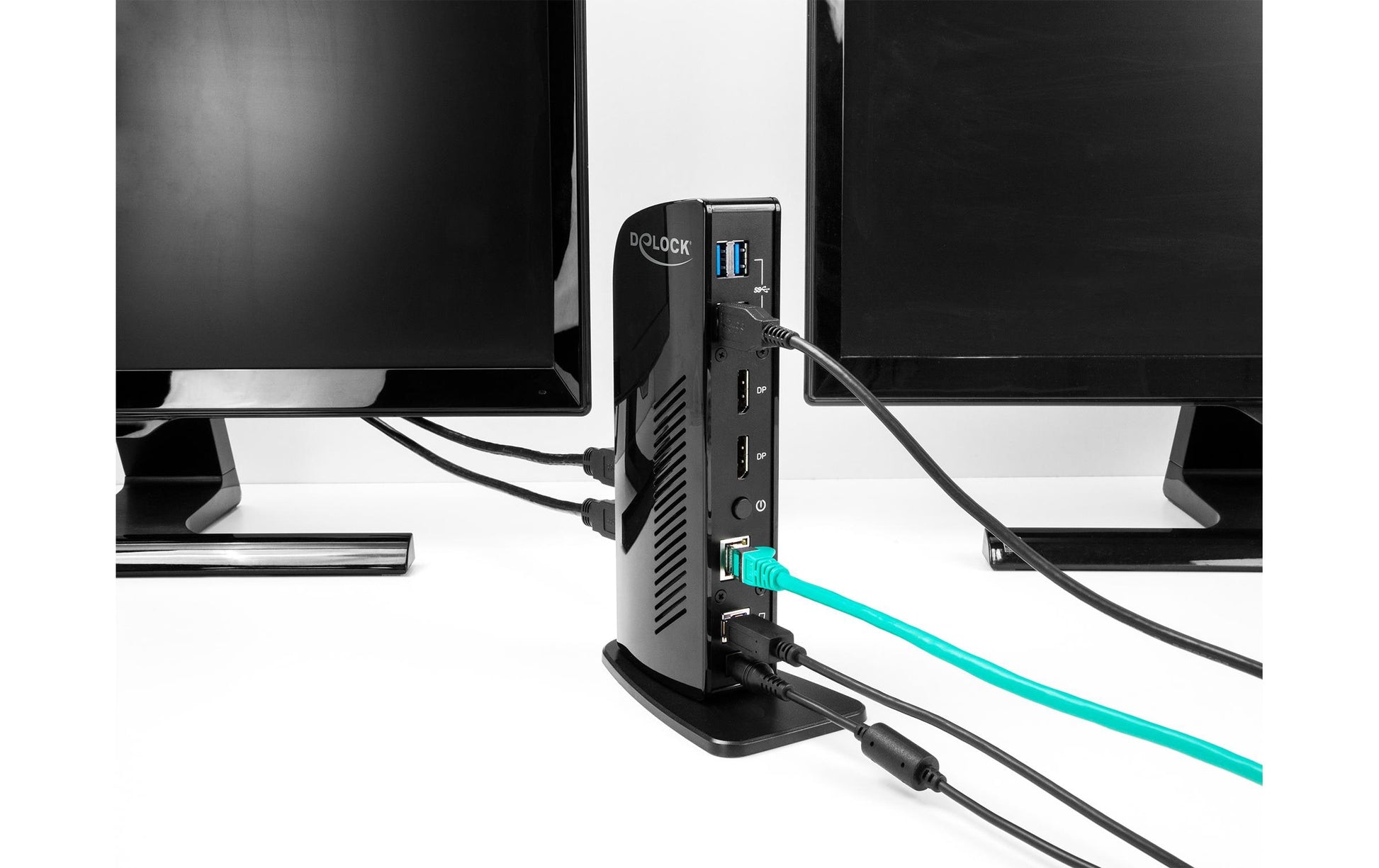 DeLOCK Dockingstation – USB-C, 2× DP, 6× USB-A, 1× USB-B, GbE, 3,5 mm Audio, für Windows/Mac