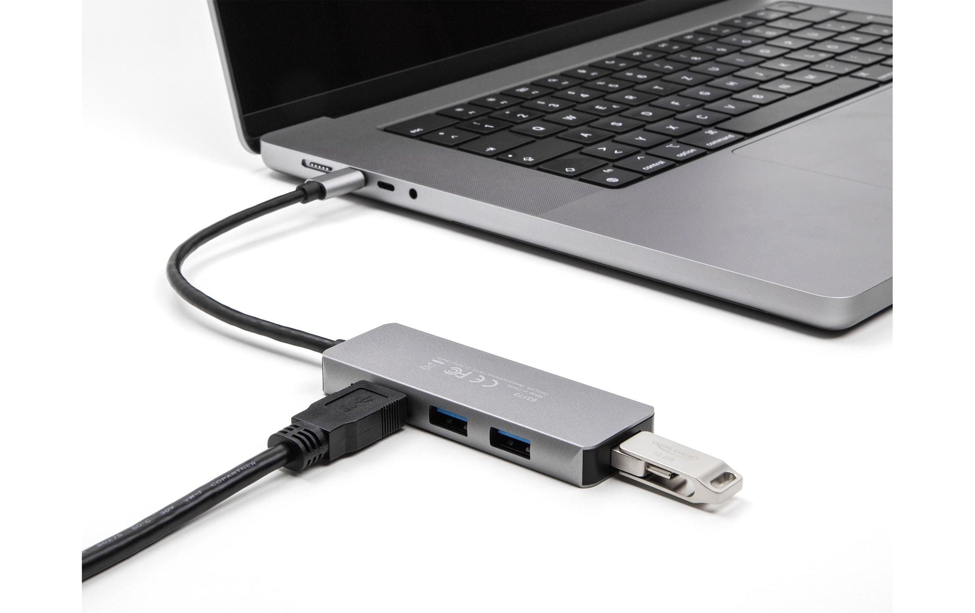 DeLOCK USB-Hub – USB-C, 4× USB-A, für Windows/Mac/ChromeOS