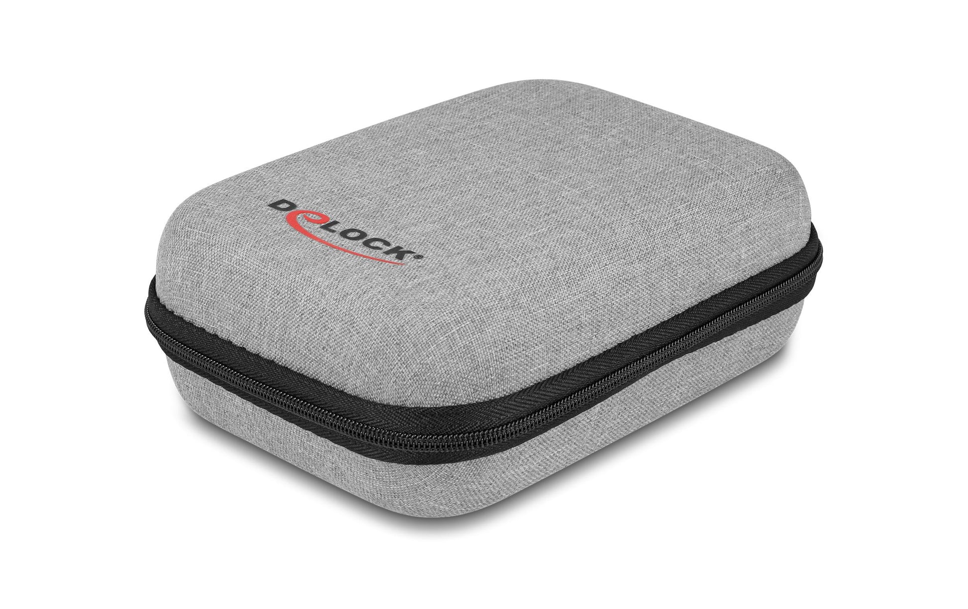 DeLOCK Hartschalen-Etui für Zubehör – wasserdicht – 11,5 × 6 × 16,5 cm – grau, Polyester – 1 Stk.