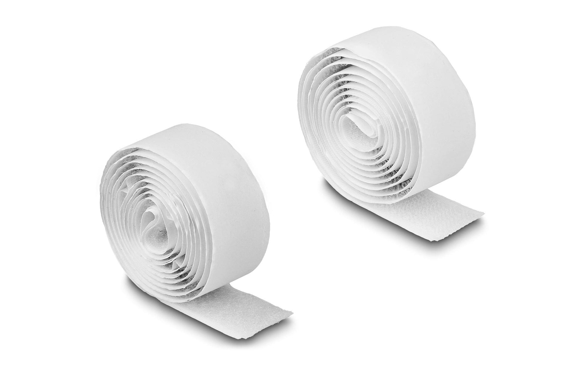 DeLOCK Klettband, 1 m × 20 mm, selbstklebend – weiss