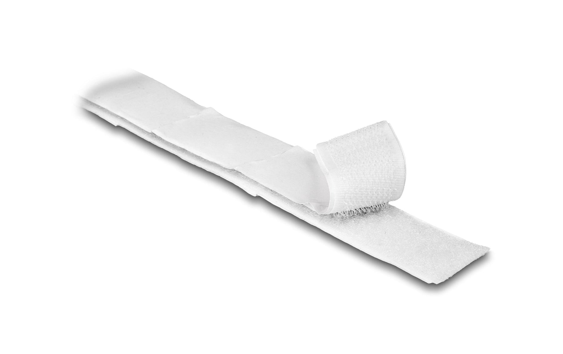 DeLOCK Klettband selbstklebend, 20 mm × 10 m – weiss