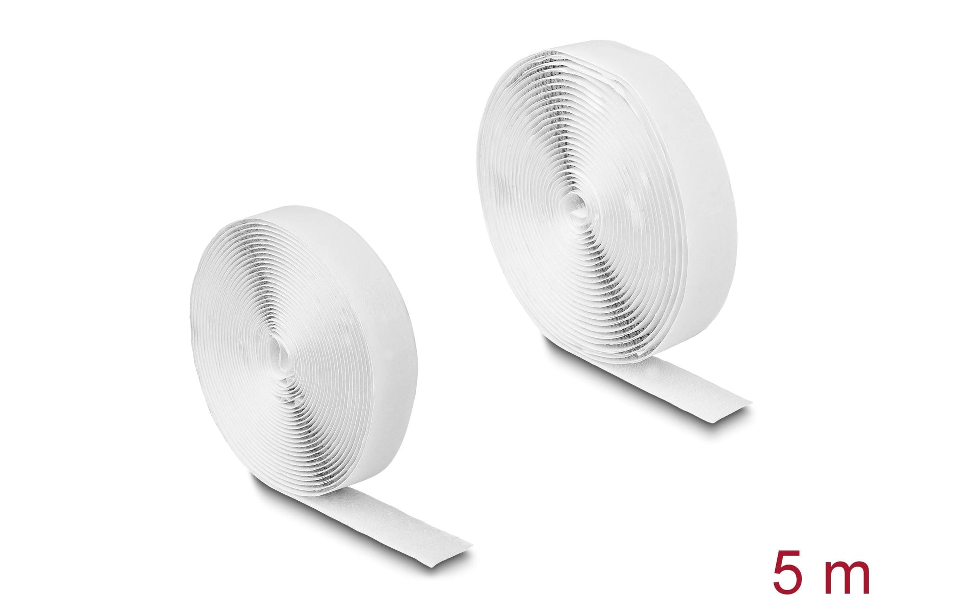 DeLOCK Klettband selbstklebend, 20 mm × 10 m – weiss