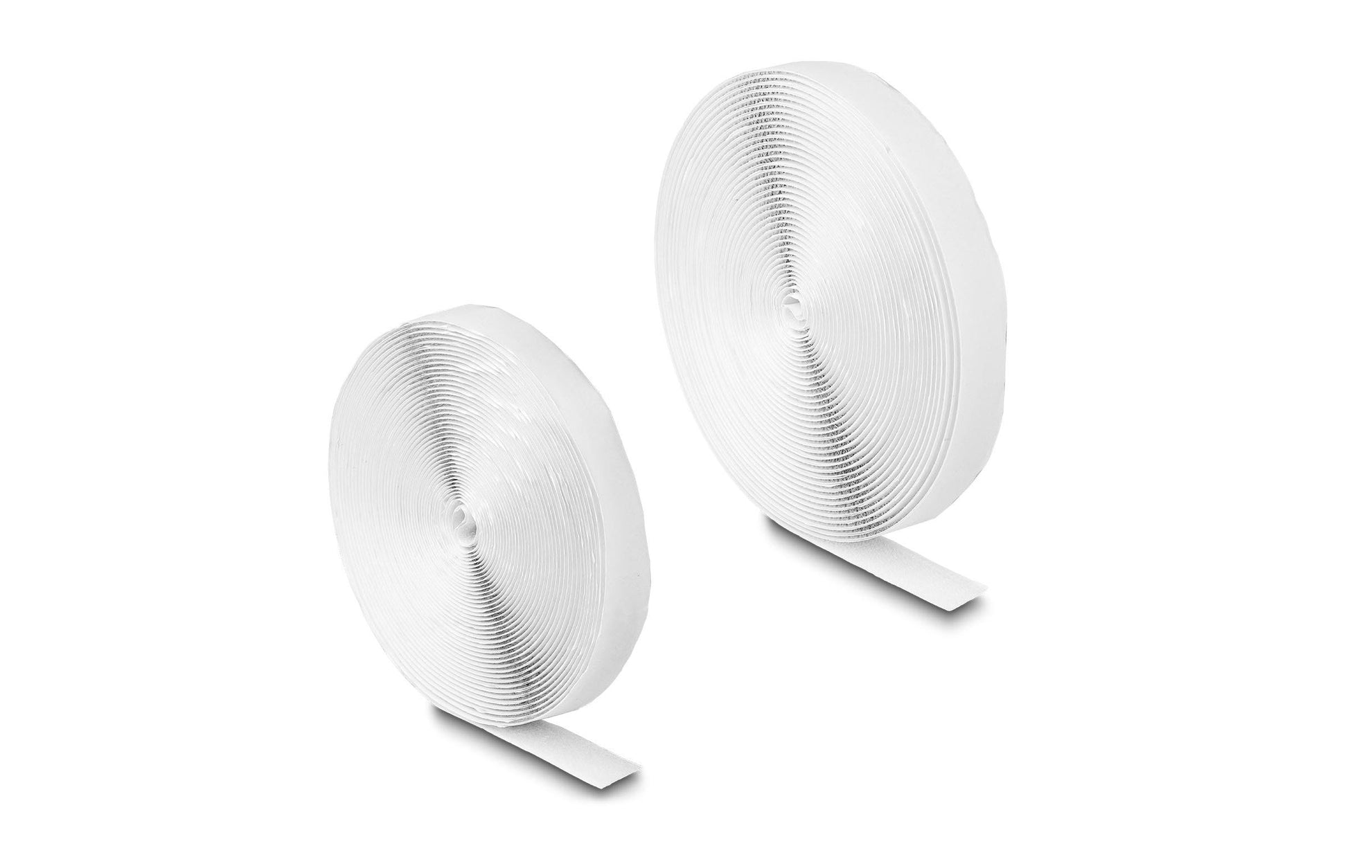 DeLOCK Klettband – 20 mm × 5 m, weiss, selbstklebend, 1 Stk.