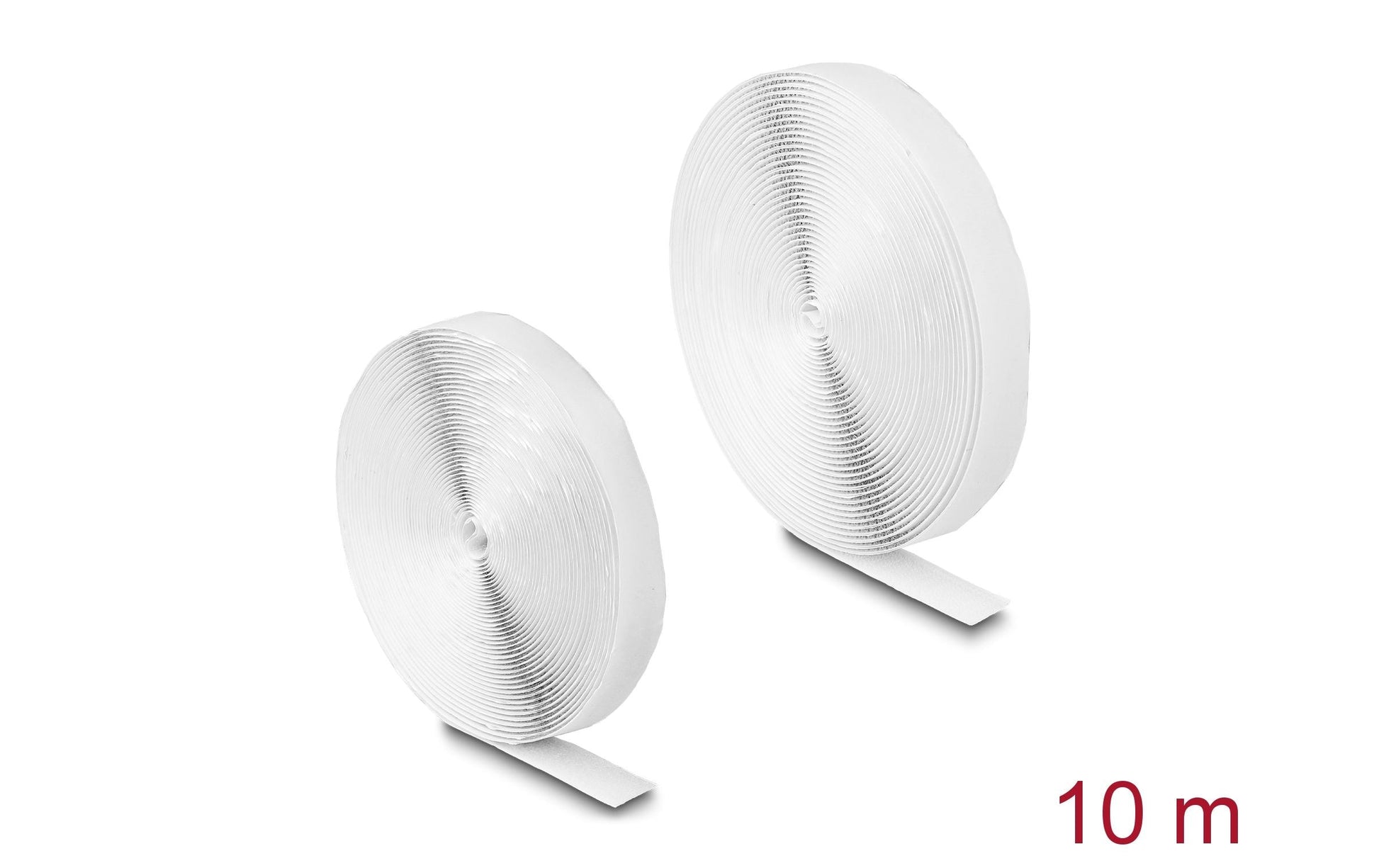 DeLOCK Klettband – 20 mm × 5 m, weiss, selbstklebend, 1 Stk.