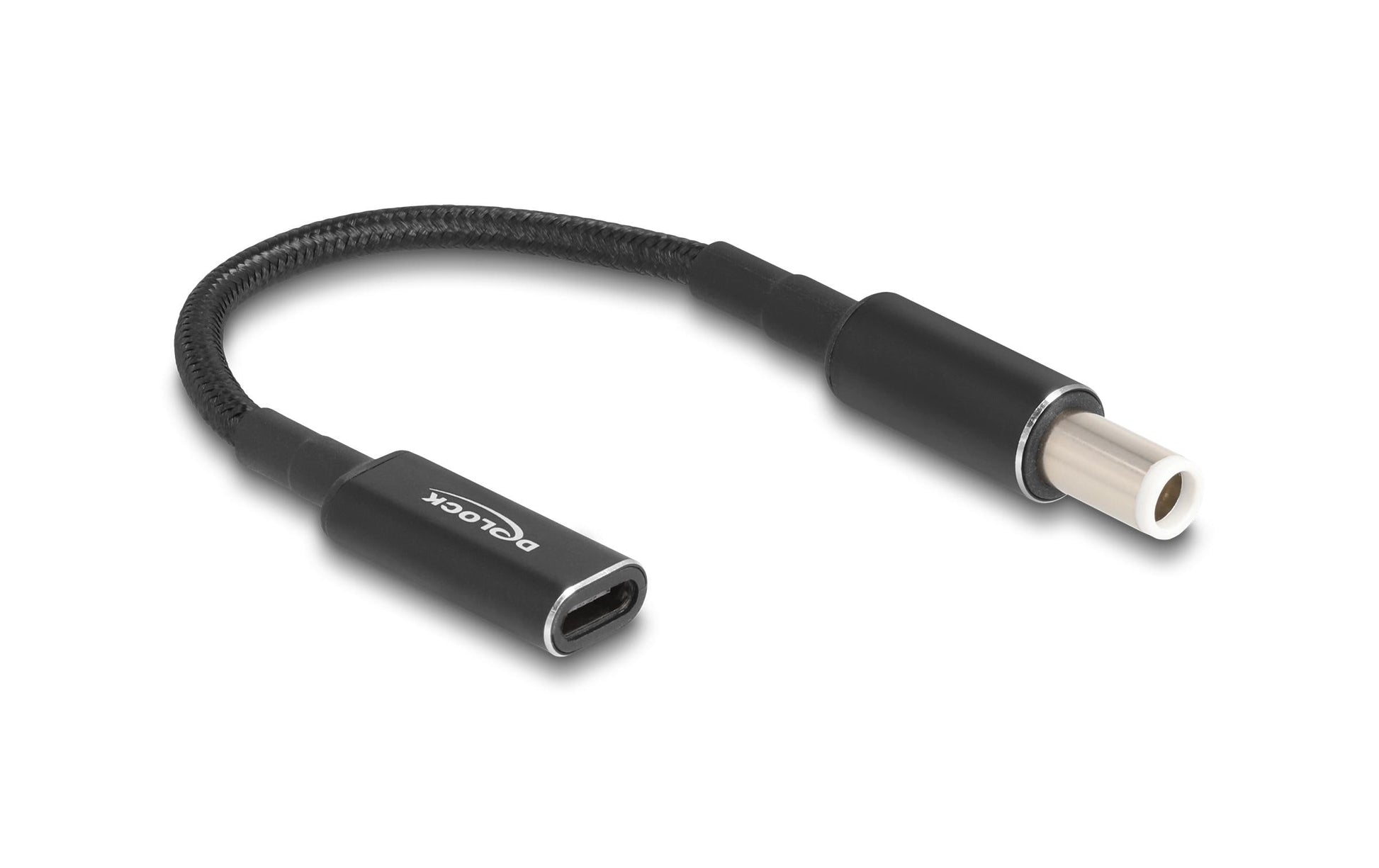 DeLOCK Adapterkabel USB-C zu Dell 7,4 × 5,0 mm – 15 cm, 19,5 V/3 A – für Dell Notebooks – Schwarz