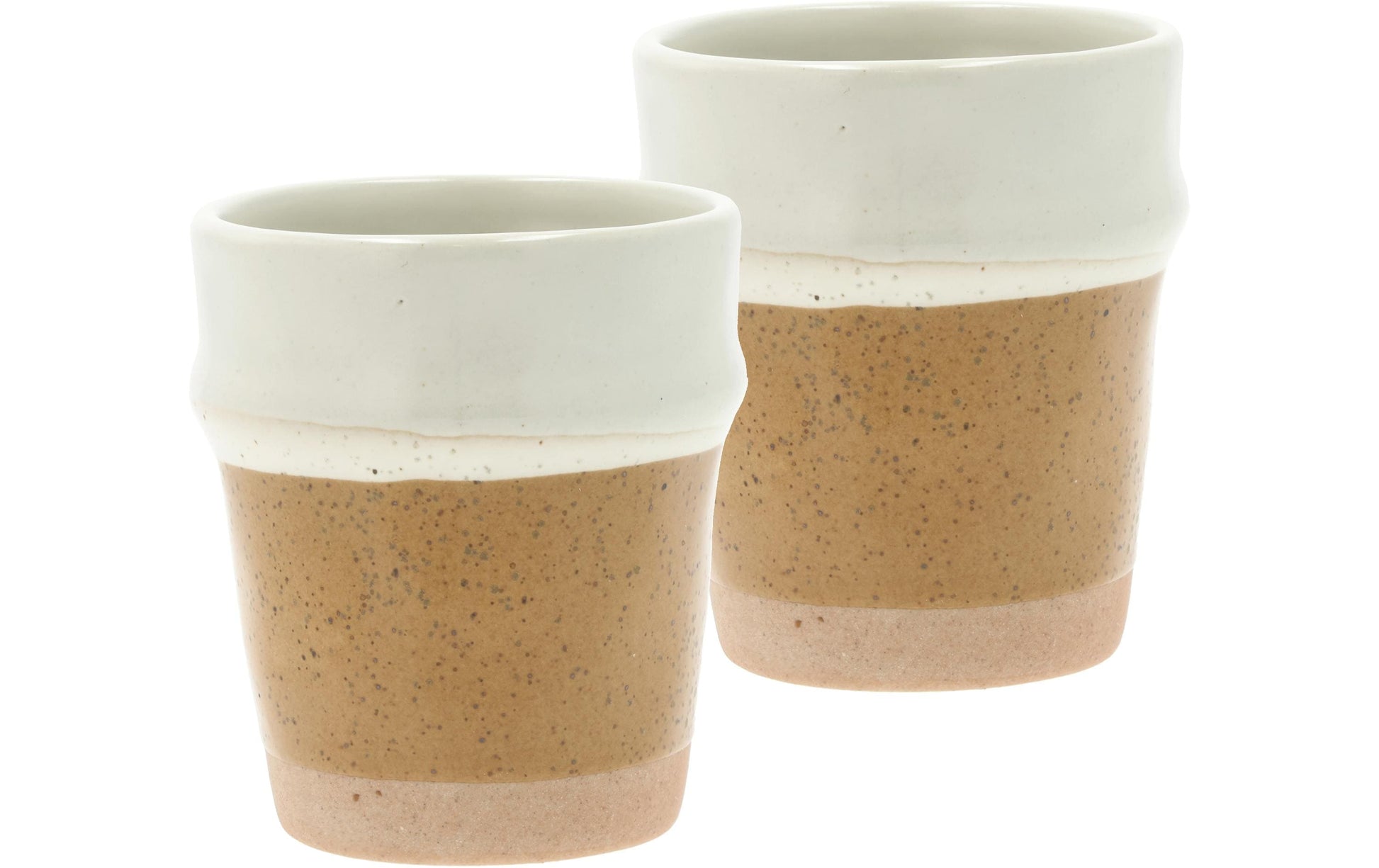 Villa Collection Espressotasse Evig – 2er Set, 100 ml, Ø 6,0 cm, Porzellan, Bernstein/Creme, spülmaschinenfest