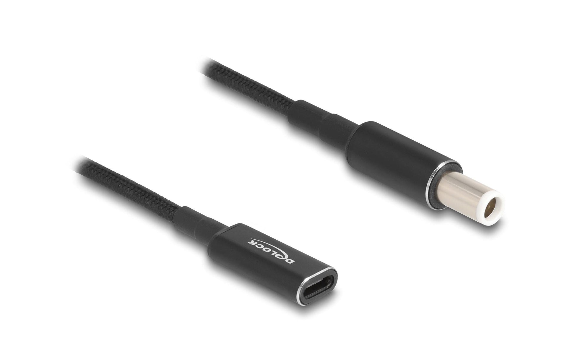 DeLOCK Adapterkabel USB-C zu Dell 7,4 × 5,0 mm – 15 cm, 19,5 V/3 A – für Dell Notebooks – Schwarz